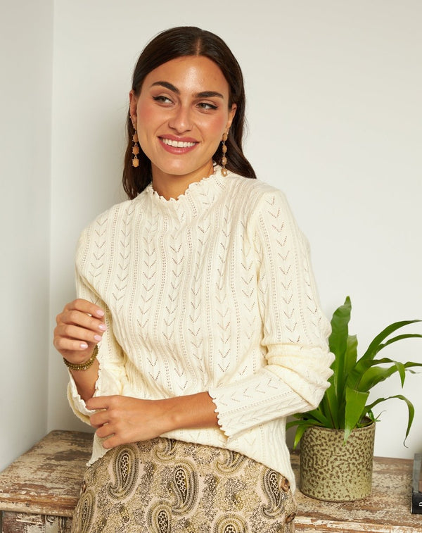 JERSEY OCHOS ISABEL BEIGE - Monica Ecco