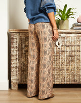 PANTALÓN ESTAMPADO ELOISE BEIGE - Monica Ecco
