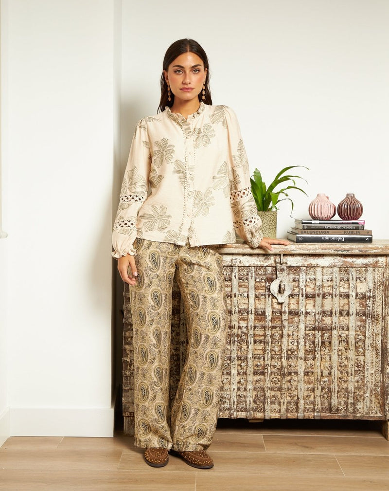 PANTALÓN ESTAMPADO ELOISE VERDE - Monica Ecco