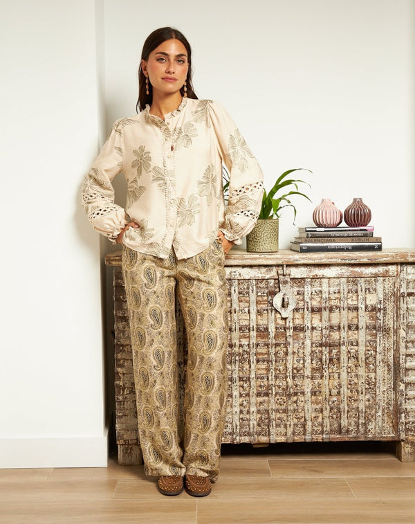 PANTALÓN ESTAMPADO ELOISE VERDE - Monica Ecco