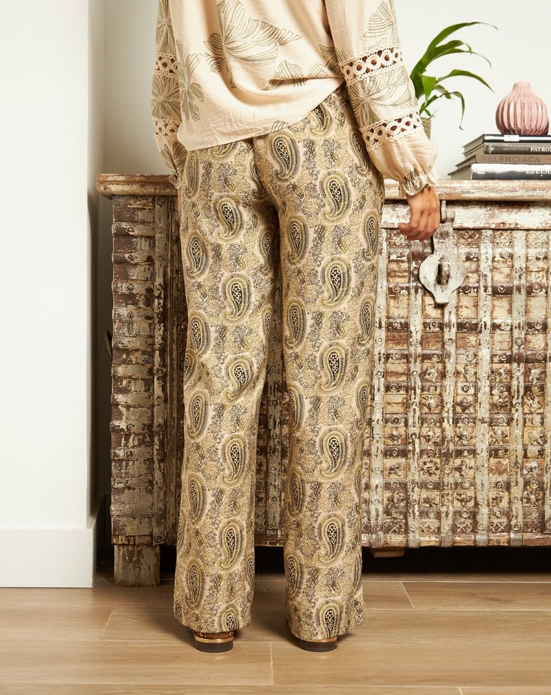 PANTALÓN ESTAMPADO ELOISE VERDE - Monica Ecco