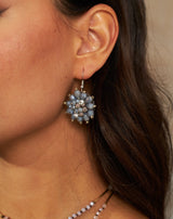 PENDIENTES CRISTAL FLOR GRIS - Monica Ecco