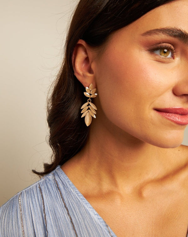 PENDIENTES CRISTAL PRECIOSO NUDE - Monica Ecco