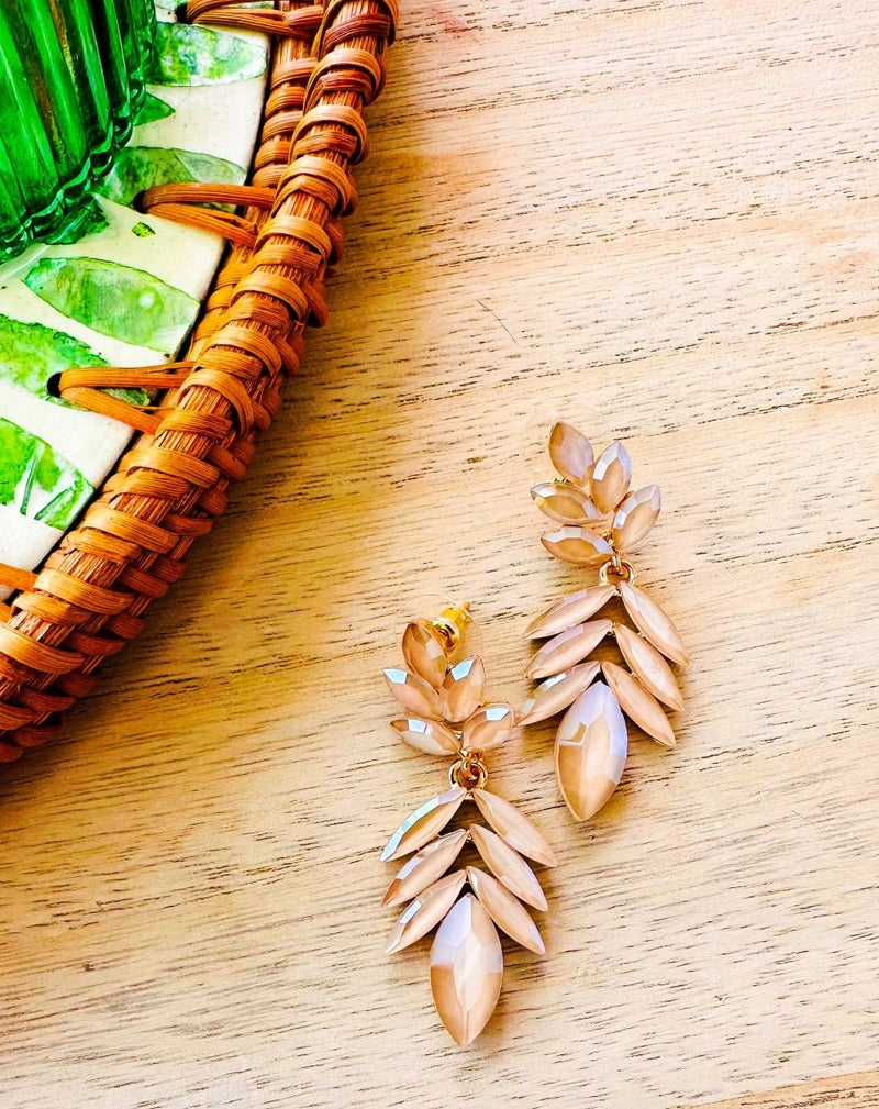 PENDIENTES CRISTAL PRECIOSO NUDE - Monica Ecco