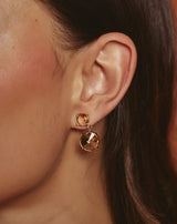 PENDIENTES DOBLE CRISTAL REDONDO - Monica Ecco