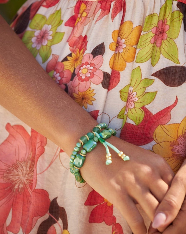 PULSERA DOBLE VERDE - Monica Ecco