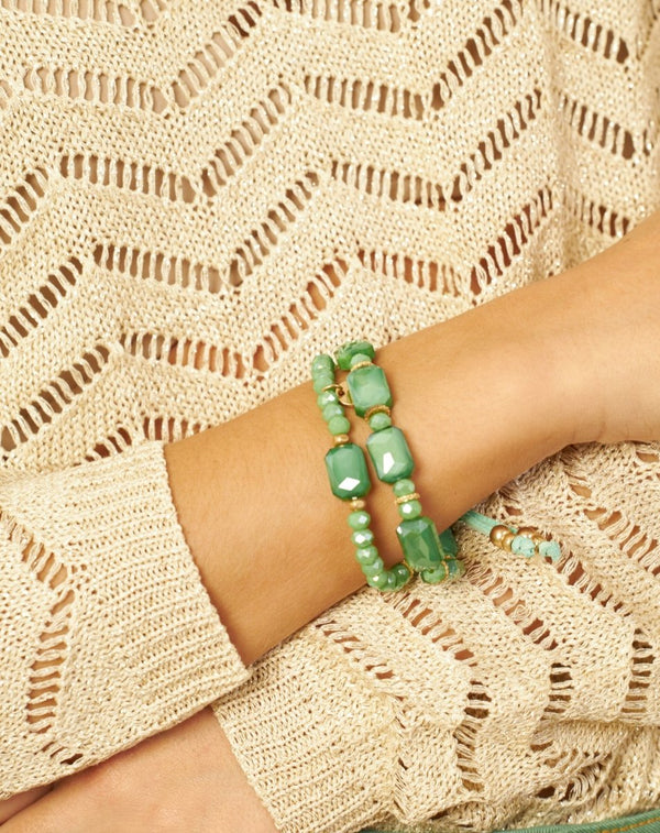 PULSERA DOBLE VERDE - Monica Ecco