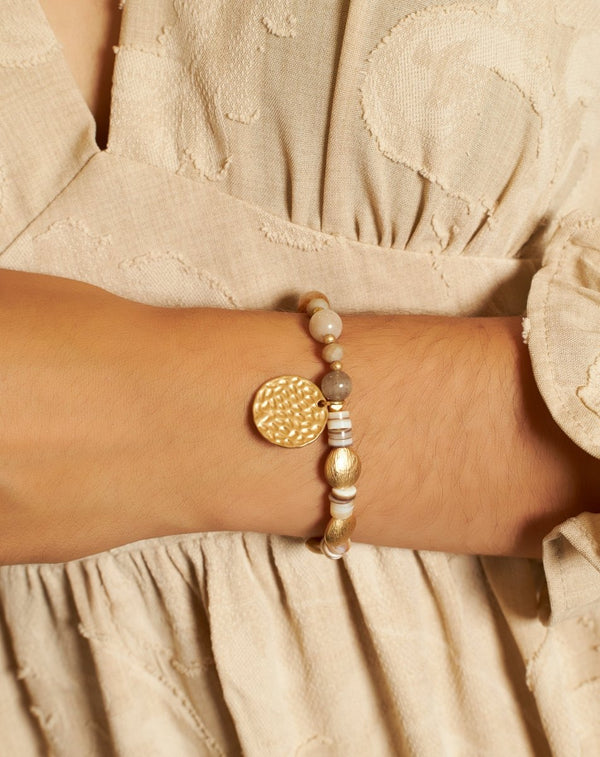 PULSERA ELÁSTICA LUPE TAUPE - Monica Ecco