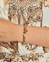 PULSERA PIEDRAS FERNANDA BEIGE - Monica Ecco