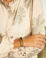 PULSERA TRIPLE MEDALLA VERDE - Monica Ecco