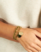 PULSERA TRIPLE MEDALLA VERDE - Monica Ecco