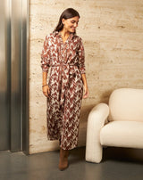 VESTIDO CAMISERO ROSE MARRÓN - Monica Ecco
