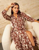 VESTIDO CAMISERO ROSE MARRÓN - Monica Ecco