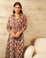VESTIDO CAMISERO ROSE MARRÓN - Monica Ecco