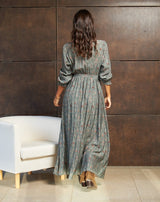 VESTIDO CRUZADO ALBA GRIS - Monica Ecco