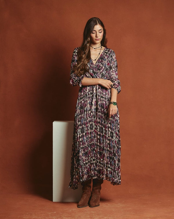 VESTIDO CRUZADO GINA BURDEOS - Monica Ecco
