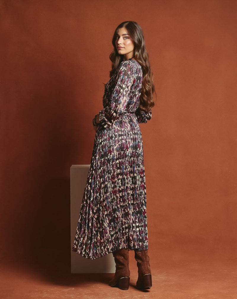 VESTIDO CRUZADO GINA BURDEOS - Monica Ecco