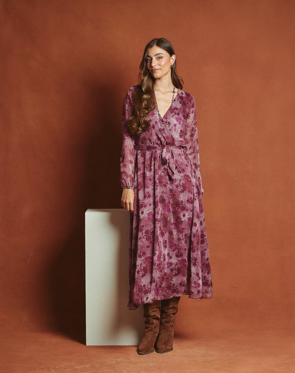 VESTIDO CRUZADO MARY BURDEOS - Monica Ecco