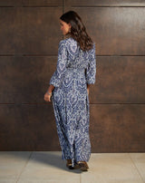 VESTIDO ESTAMPADO AZUL LISA - Monica Ecco