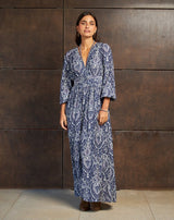 VESTIDO ESTAMPADO AZUL LISA - Monica Ecco