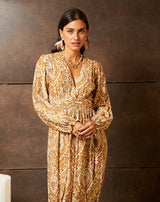 VESTIDO ESTAMPADO CAMEL LISA - Monica Ecco