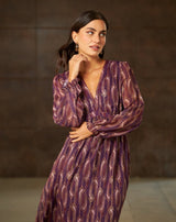 VESTIDO GEOMÉTRICO BOURDEOS LAURA - Monica Ecco