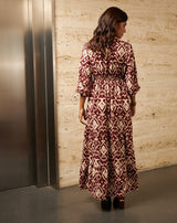 VESTIDO LARGO BURDEOS CRISTINA - Monica Ecco