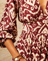 VESTIDO LARGO BURDEOS CRISTINA - Monica Ecco