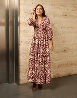 VESTIDO LARGO BURDEOS CRISTINA - Monica Ecco