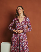 VESTIDO LARGO FLOR SONIA BURDEOS - Monica Ecco
