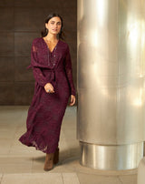 VESTIDO LARGO MARY BURDEOS - Monica Ecco