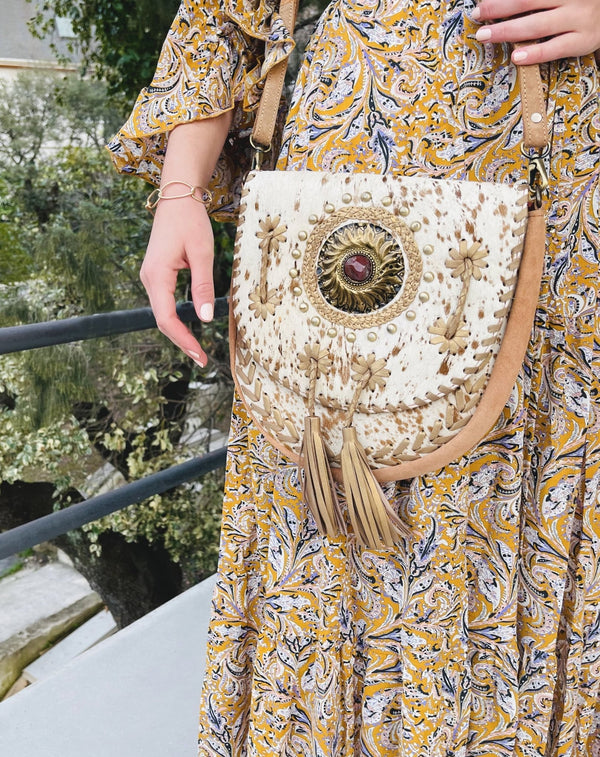 BOLSO BANDOLERA BORLAS GRANDE - Monica Ecco