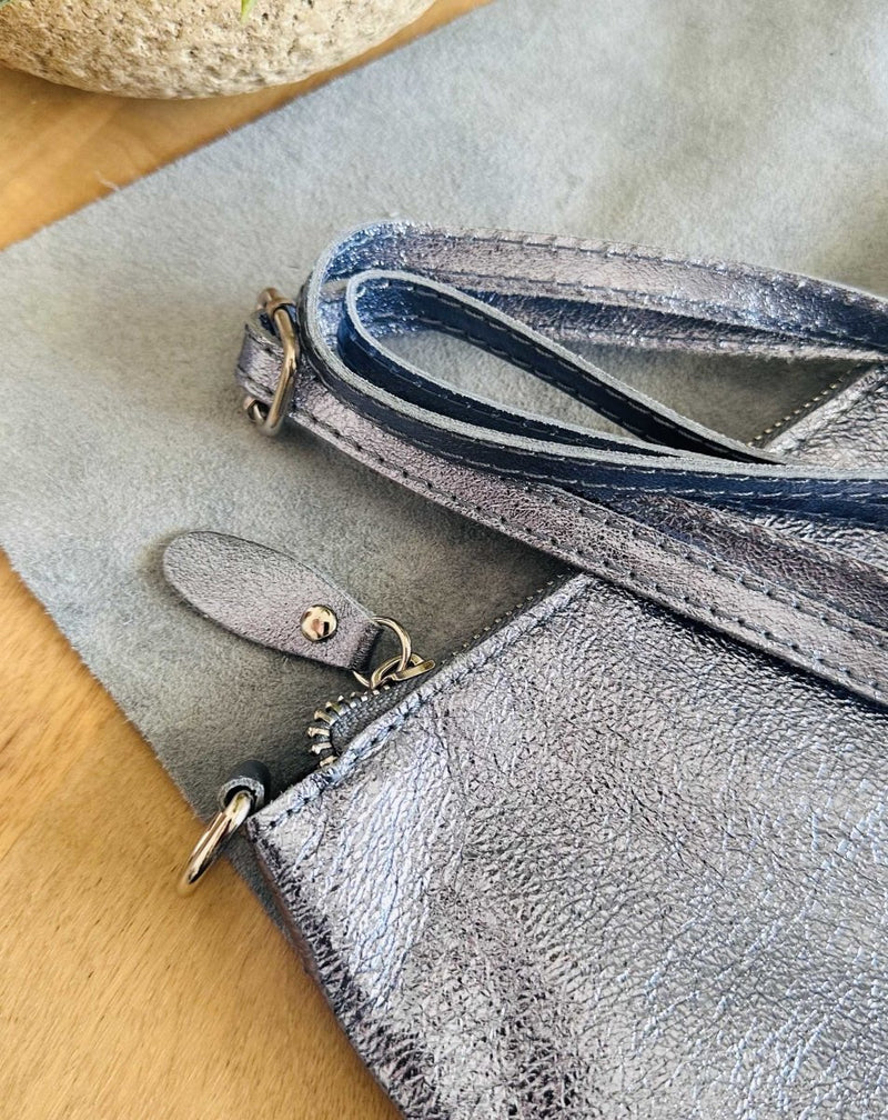 BOLSO PIEL METALIZADO - Monica Ecco