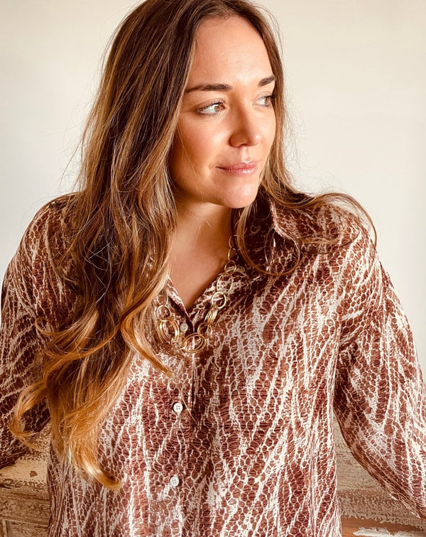CAMISA ESTAMPADO SERPIENTE - Monica Ecco