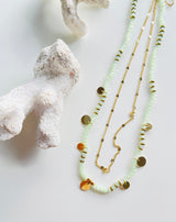 COLLAR CRISTAL Y CADENA CON MEDALLITAS - Monica Ecco
