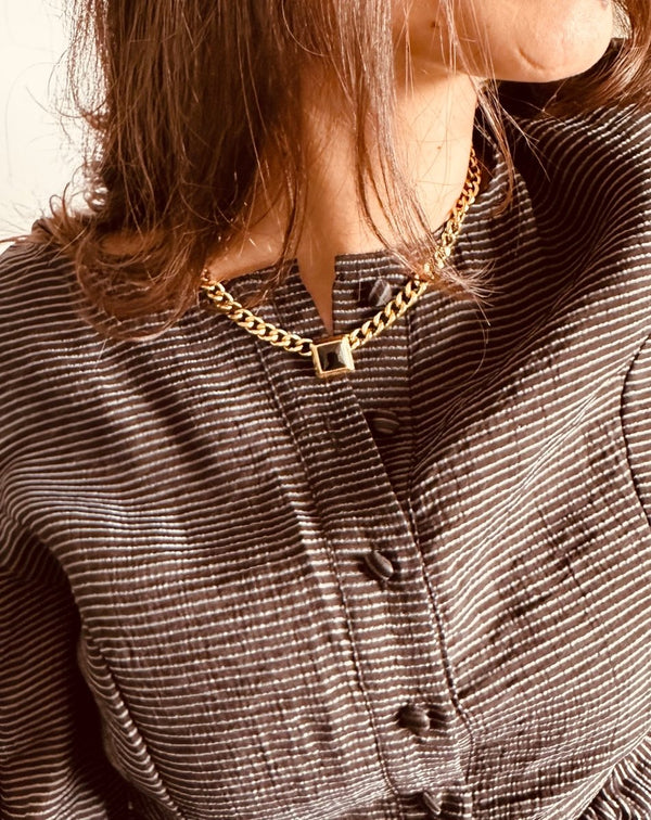 COLLAR ESLABONES PIEDRA - Monica Ecco