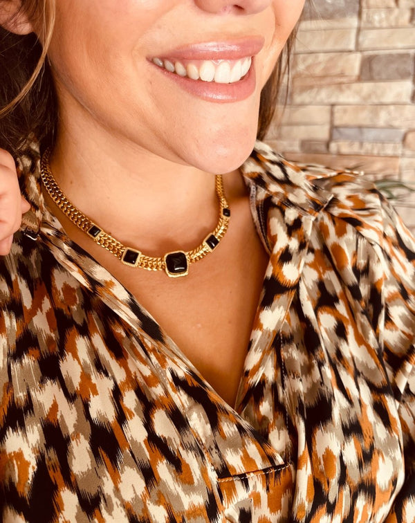 COLLAR ESLABONES PIEDRAS - Monica Ecco