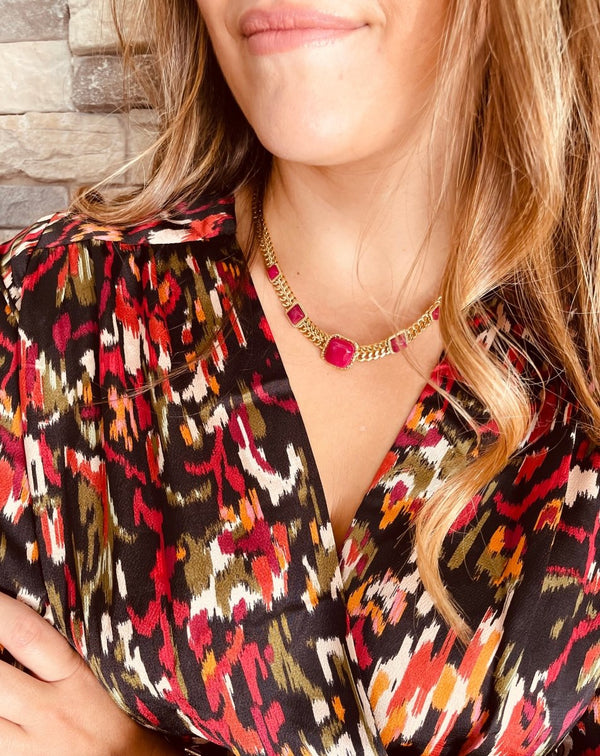 COLLAR ESLABONES PIEDRAS - Monica Ecco