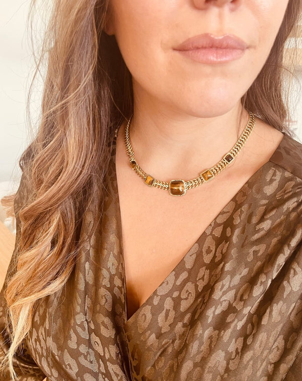 COLLAR ESLABONES PIEDRAS - Monica Ecco