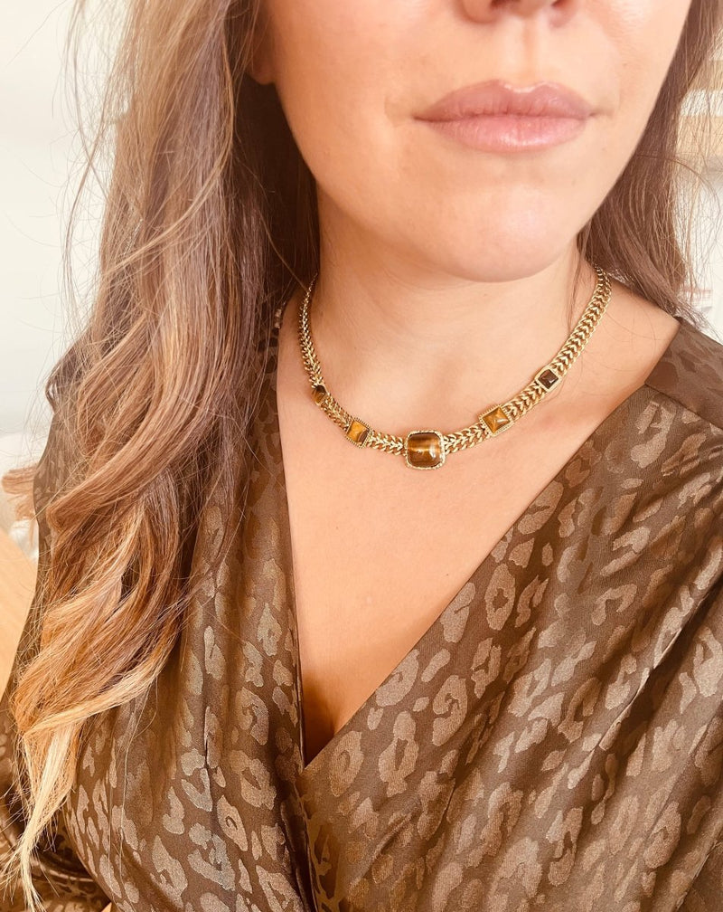 COLLAR ESLABONES PIEDRAS - Monica Ecco