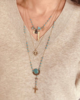COLLAR TRIPLE TURQUESAS - Monica Ecco