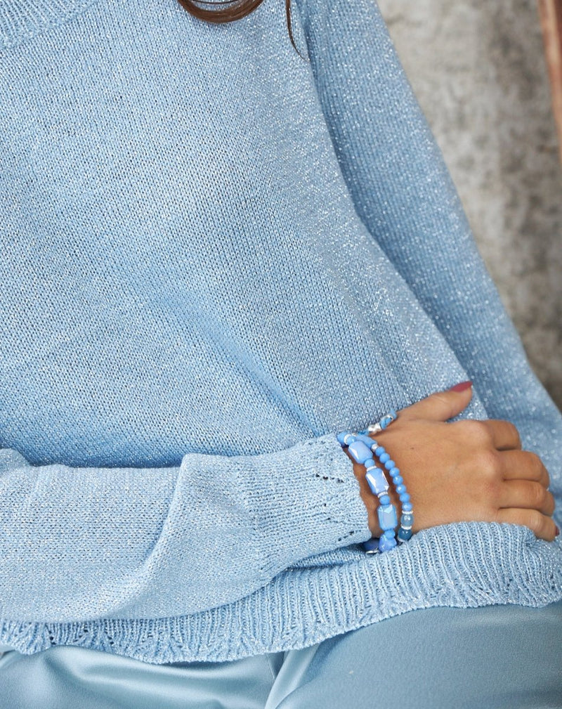 PULSERA DOBLE AZUL - Monica Ecco