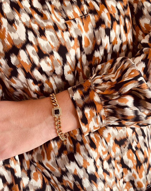PULSERA ESLABONES PIEDRA - Monica Ecco