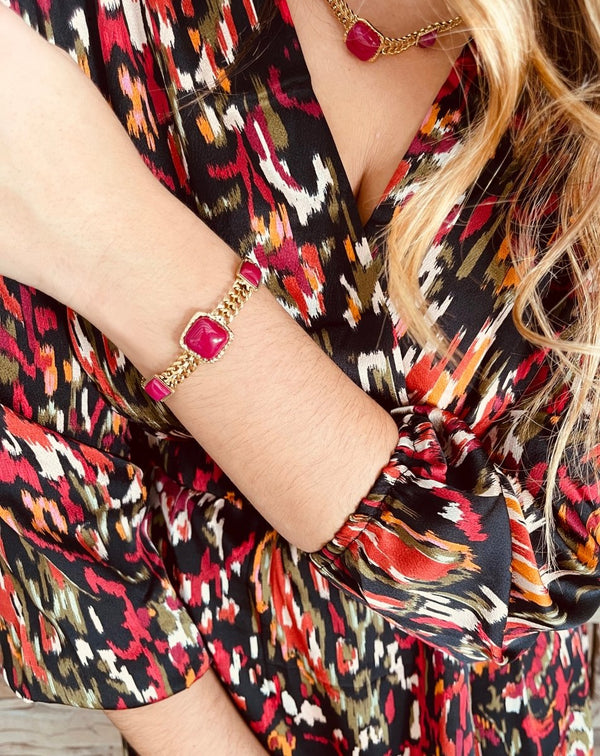 PULSERA ESLABONES PIEDRAS - Monica Ecco