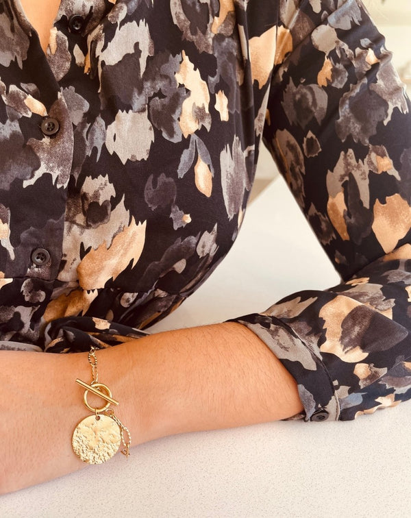 PULSERA MEDALLA ORO - Monica Ecco